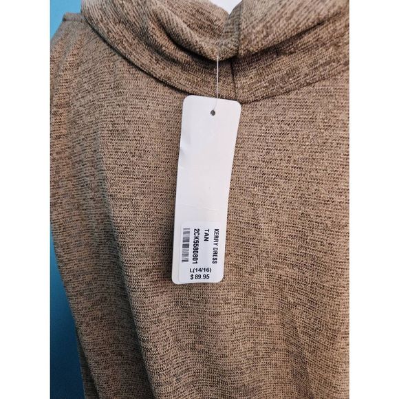 Soft Surroundings NEW TAGS Tan Kerry Cowel Neck Dress Large - Picture 9 of 12
